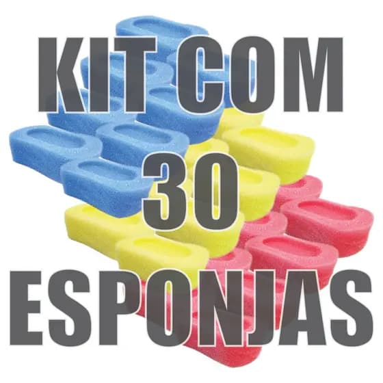 KIT COM 30 ESPONJAS BUCHA DE ESPUMA PARA BANHO MODELO SABONETEIRA COLORS 120X80X35MM ESPONFLORA