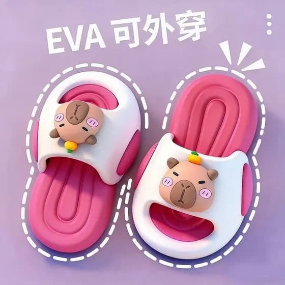 2026 novo estilo 2026EVA Kapibara chinelos infantis antiderrapantes respiráveis sem melly sapatos externos de bebê com s