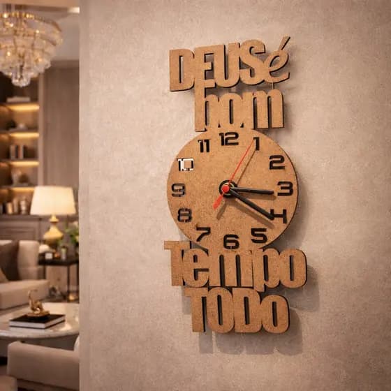 Relógio de Parede Frase Motivacional Decoração Sala Luxo