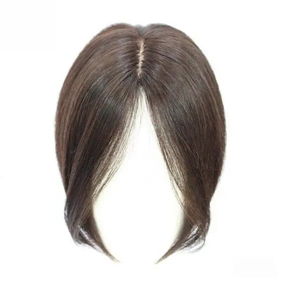 100% Cabelo Humano Real Topper França Peruca de Clip com Parte Central para Mulheres W7AG LARB