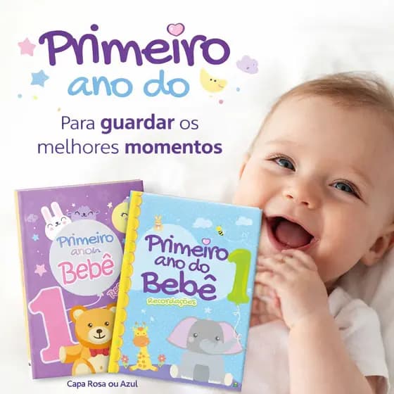 Livro Primeiro Ano do Bebê Recordações Fotos Presente