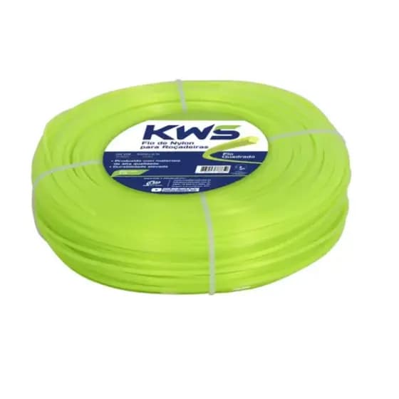 Fio Nylon Cortador Grama Roçadeiras Fio Quadrado 2,5 mm 20metros Cor Verde-limão
