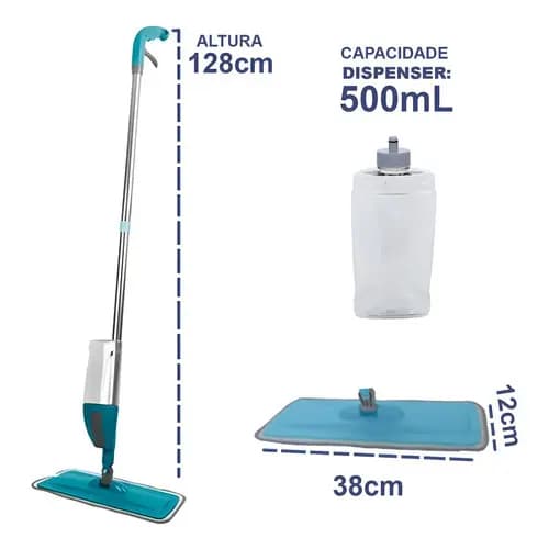 Rodo Mop Spray Com Reservatório Vassoura Mágica Limpa Fácil Esfregão Com Refil Lavavel