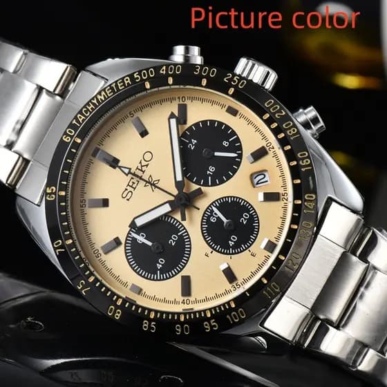 Relógio masculino elegante relógio de quartzo de seis mãos série SEIKO Multi-função cronógrafo relógio marca superior co