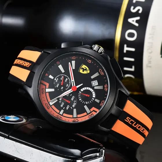 Relógio masculino moda relógio de quartzo de seis mãos FERRARI relógio de pulso de marca superior Fórmula F1
