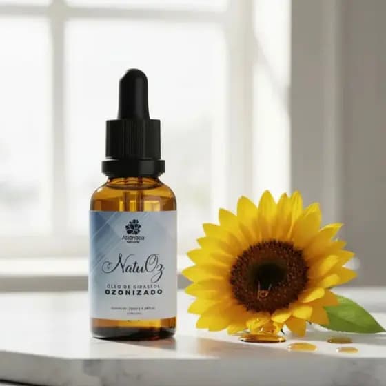 Óleo de Girassol Natuoz Ozonizado para Pele Atlântica Natural 20 ml - Envio Imediato