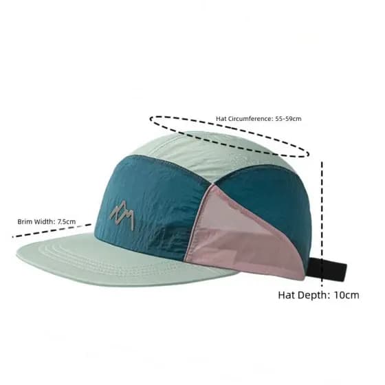 Boné De Beisebol De Aba Plana Multicolor , Chapéus De Acampamento Estilo Japonês De 5 Painéis , Fino Ajustável Para Guar