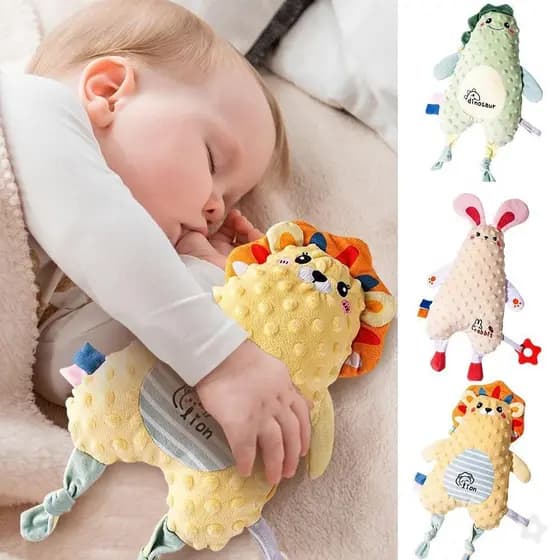 Boneca Calmante Bebê Toalha Pode Ser Mastigado Pelúcia Coaxial Mão Fantoche Sono Brinquedo Do Y9h8