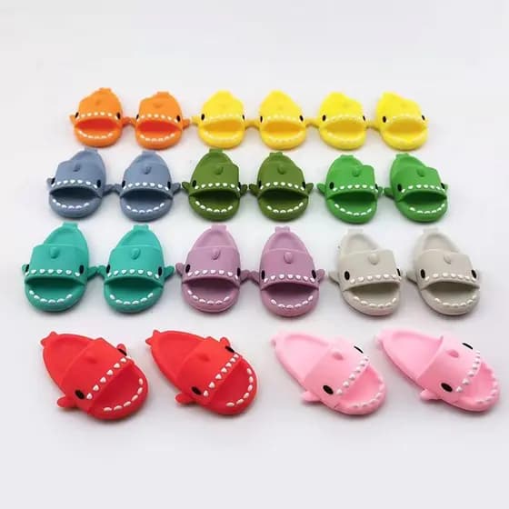 Mini Tubarão Chinelo Silicone Pet Hamster Ouriço Divertido Sapatos Q5s6