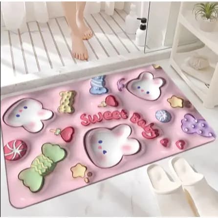 Tapete para banheiro 3D Antiderrapante Para Casa Banheiro Alta Absorção