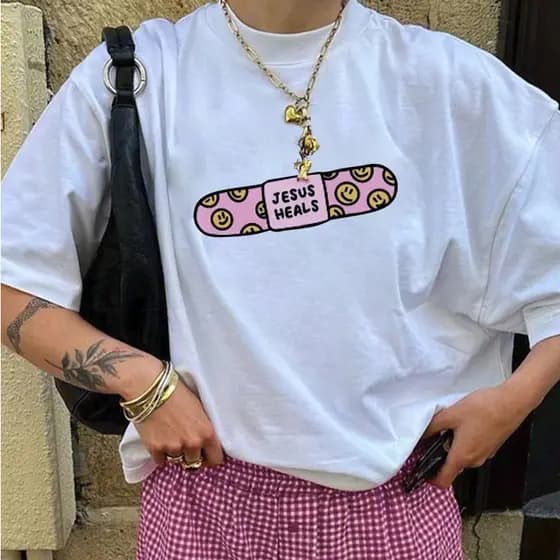 Camiseta Casual de Verão Feminina com Estampa de Skate, Manga Curta Solta e Decote Careca, Blusas Gráficas Femininas