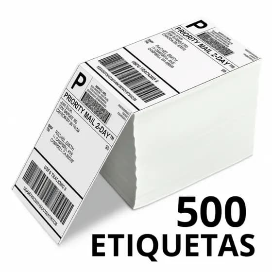 500 Etiqueta Resma Termica Adesiva Serrilhada 10x15 Branca Envios 100x150mm Zebra Elgin Tomate Knup