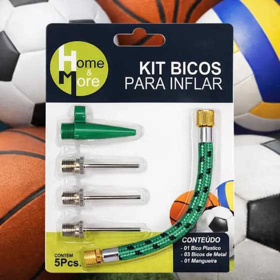 Kit Bicos Para Inflar Bolas Pneus Piscinas Bomba De Ar Brinquedos Colchão Moto Boia Universal Encher