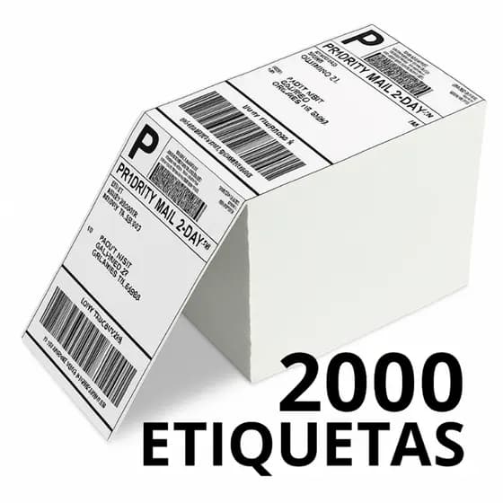 2000 Etiqueta Termica Adesiva Resma 10x15 cm Branca E-Commerce Envios Embalagens Zebra Elgin Tomate