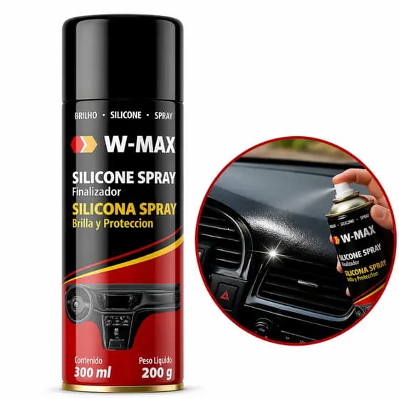 Wmax Silicone Spray 300ml Revitalizador Plastico Canaleta Protecao UV
