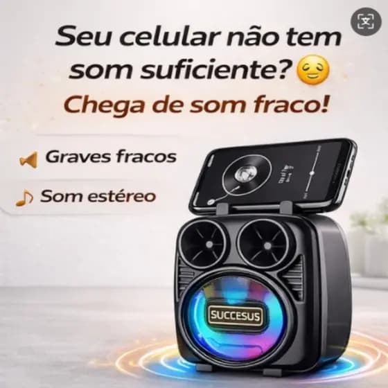 Caixa de Som Bluetooth Potente Radio Fm Recarregável Sem fio KTS