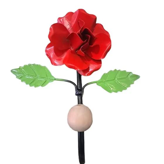 Cabide De Parede Com Flor De Ferro 1 Gancho Para Toalha E Porta Pano