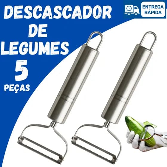 Kit 5/3 ou 2 Descascador Ralador Legumes Frutas Multifuncional Inox Utensílio Cozinha Restaurante
