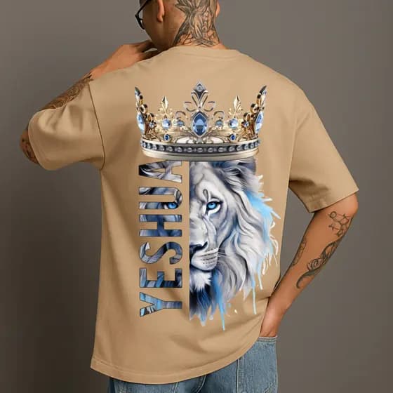 Camiseta Masculina Cristão 100% Algodão Gospel Leão De Judá Yeshua Envio Imediato