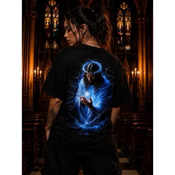 Camiseta Cristã Unissex todos os tamanhos do P ao Plus size camisa 100% Algodão malha confortável blusa estampada