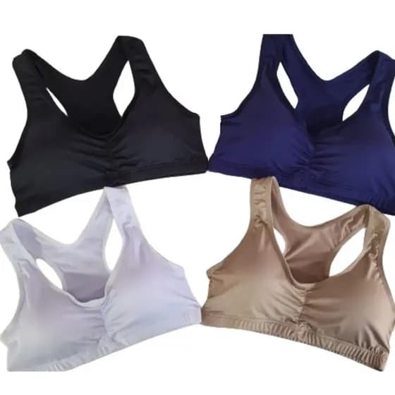 Kit 2 Top Nadador Fitness Academia Cropped Com Bojo Removível Liso Feminino Treino Sutiã Soutien