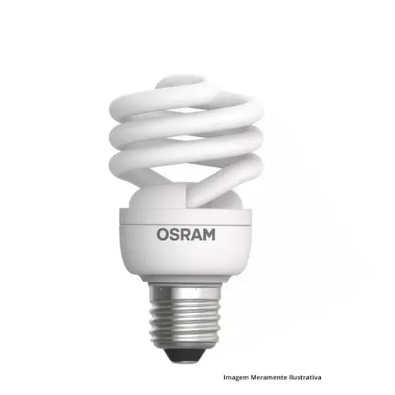 Lâmpada Twist 20W Espiral Branca Quente 2700k 127v Osram