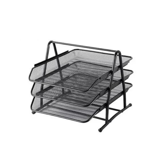 Organizador de Mesa em Metal com 3 Bandejas- Praticidade com Estilo