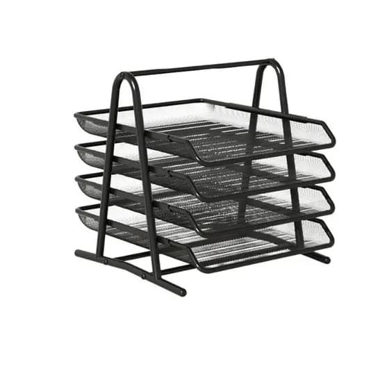 Organizador de Mesa com 4 Bandejas Metálicas - Estrutura Reforçada e Deslizamento Suave