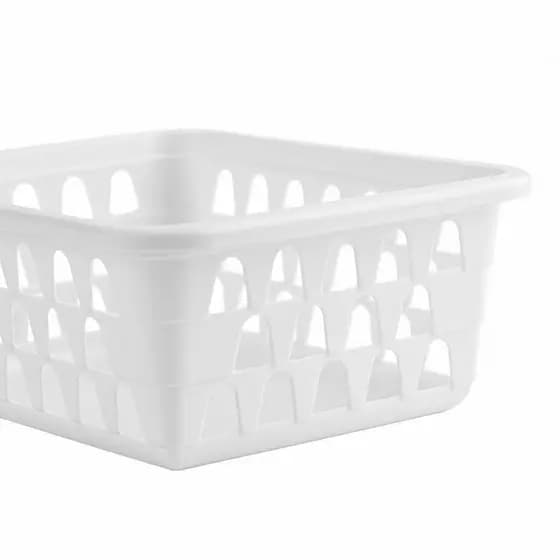 KIT 16 Cesto Organizador de Plástico Multiuso Branco - Ideal para Gavetas, Banheiro, Cozinha e Escritório