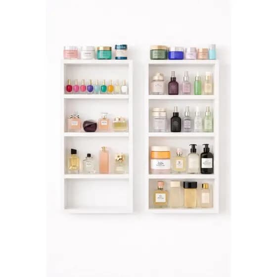 KIT 2 Expositor Organizador Prateleira Porta Perfume Esmalte - Decorações Com Divisórias 100% MDF