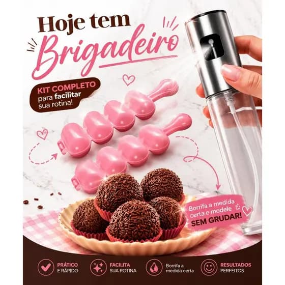 Modelador de Brigadeiro mais Borrifador Galheteiro Gourmet Confeiteiro