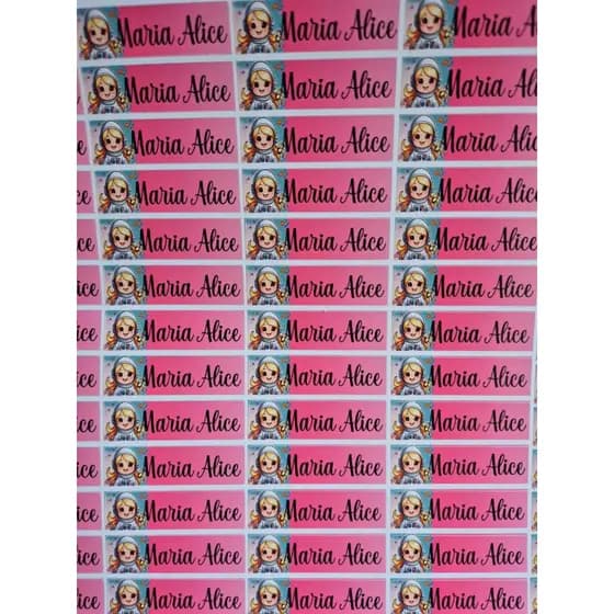 kIT 75 Etiquetas Escolares Personalizadas - Astronauta Menina - Vinil - Resistente à água