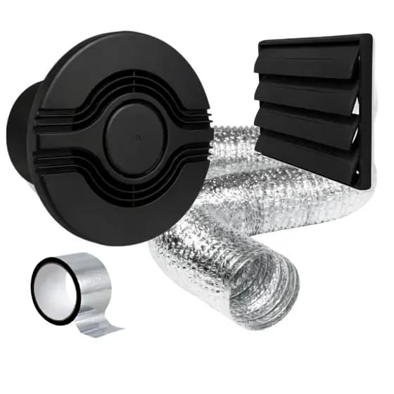 Exaustor Ventilador Banheiro 100mm Com Grade E Duto Silencioso Banheiro Lavabo Closet 110v 220v
