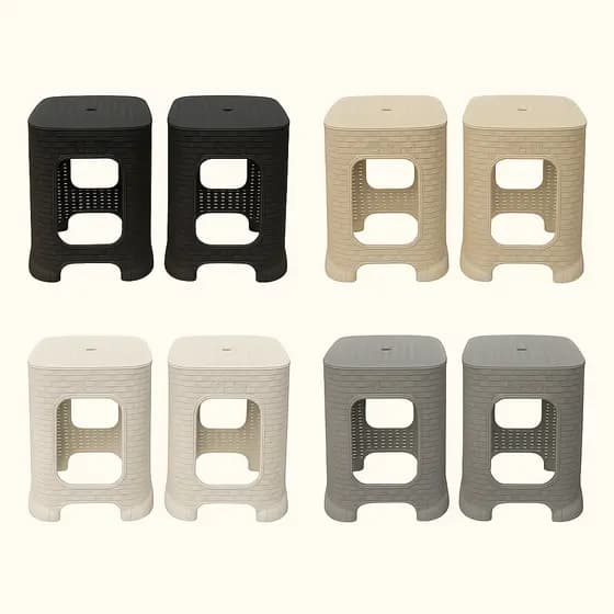 Kit Banqueta Rattan com 2-4-6 Para Cozinha Jardim Varanda