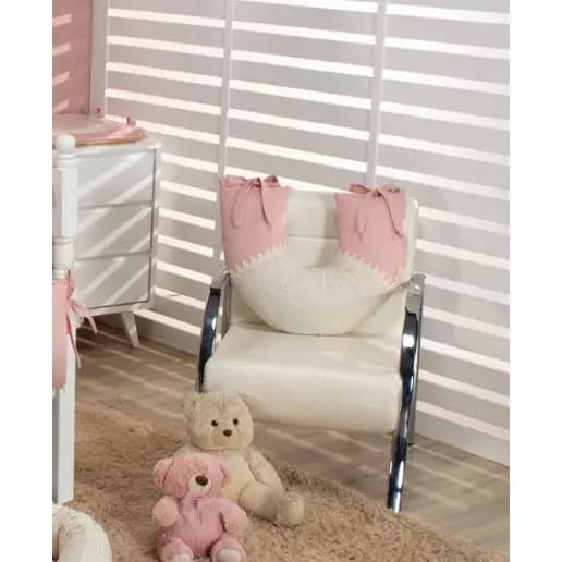 Almofada Amamentar Borboletas Maria Rose Blush com Linho