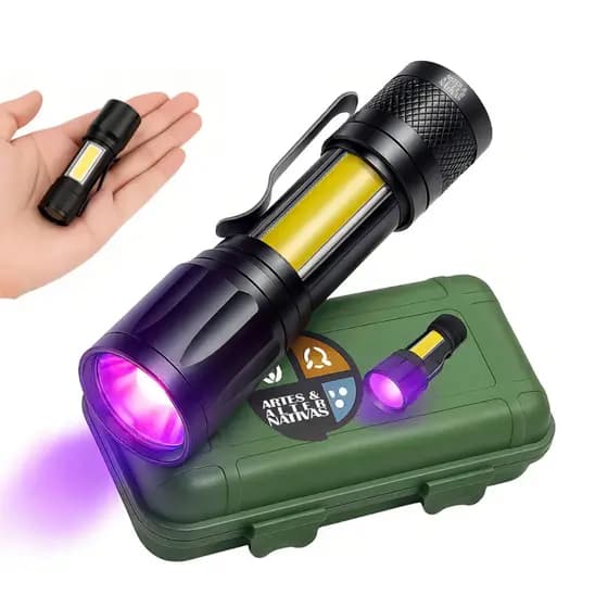 Mini Lanterna Tática Com Led E Zoom Recarregável Usb
