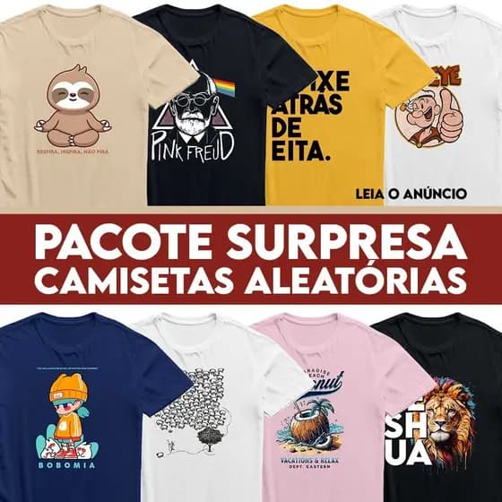Camiseta SURPRESA super Queima de Estoque - Super Saldão - 100% Algodão - Envio Rápido - LEIA O ANÚNCIO