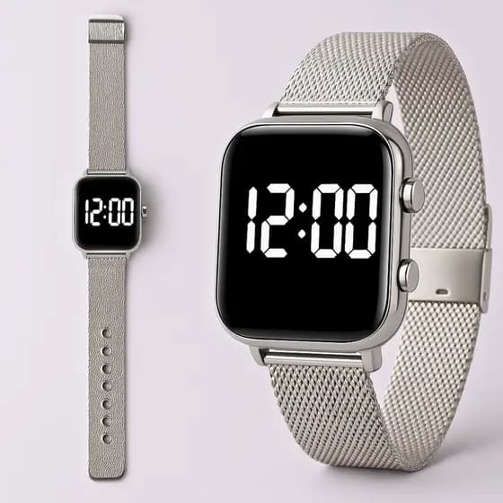 Relógio Digital Feminino Digital e Pulseira de Liga Elegante Perfeito Para Aniversários E Festivais