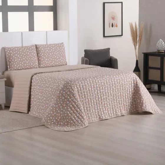 Cobre Leito Solteiro Casal Queen King 02 e 03 Pçs Malha 100% Algodão Poa