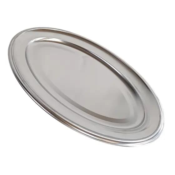 Bandeja Inox Travessa Rasa Oval 68cm Buffet Restaurante Decoração