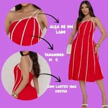 Vestido Elegante Alcinha Um Ombro Tendência Feminino Midi Com Lastex Costas