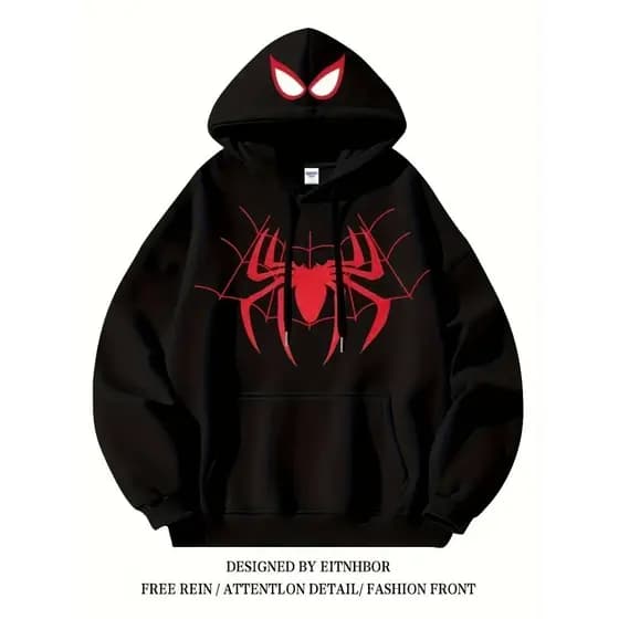 Moletom Infantil Kids Unissex Com Capuz Canguru 100% Algodão aranha
