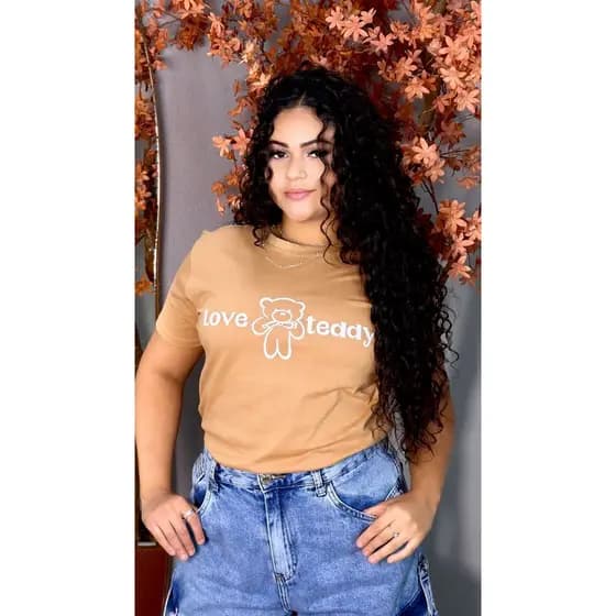 Blusa Feminina T-Shirt Alongada estampada 100% Algodão linda