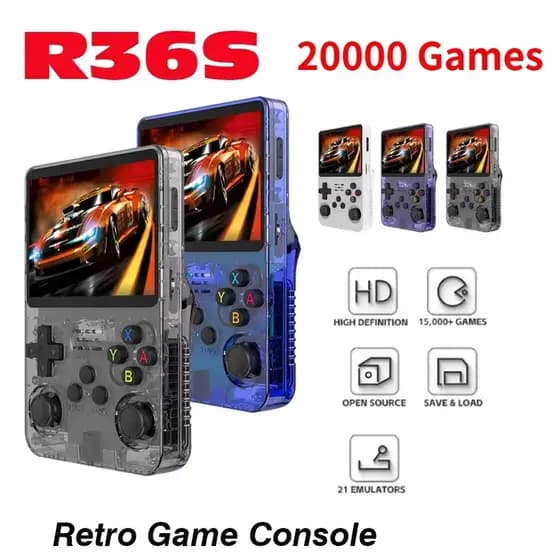 128G Código Aberto R36S Retro Handheld Console De Videogame Sistema Linux 3.5 Polegada Tela IPS Portátil Bolso Leitor Ví