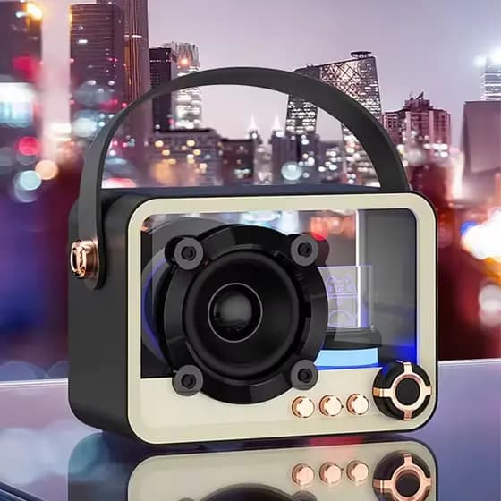 Novo Transparente Portátil Sem Fio Bluetooth Alto-Falante Estilo Mecha Minimalista RGB Barra De Luz Ambiente Som Estéreo