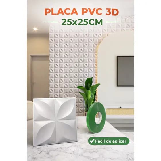 Kit 30/50/60/90/100 Placas PVC 3D Com Dupla Face Revestimento Para Sala Quarto Cozinha