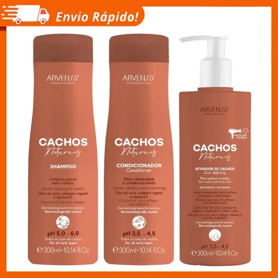 Kit Arvensis Cachos Shampoo +condicionador + At. Ondulados