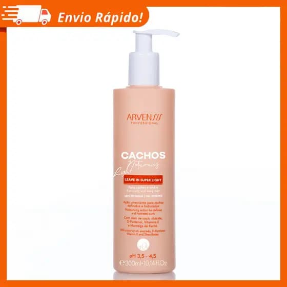 Leave In Arvensis Cachos Naturais Super Light 300g Definição Nutrição Antifrizz Ondulados Cacheados
