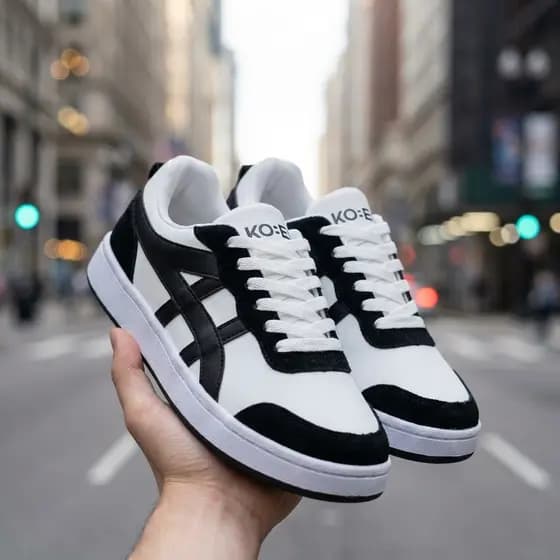 Tênis Masculino Skatista Casual Super Confortável Lançamento Branco Areia Tênis SreetStyle