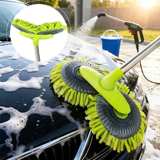 Esfregona para lavagem de carros, escova de limpeza ajustável de duas cabeças, Super absorvente